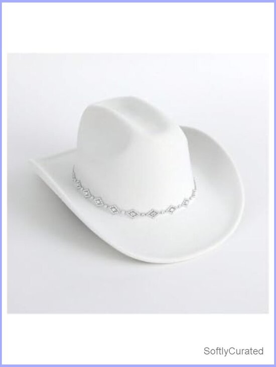 Wide Brim Cowboy Hat Rhinestone Decor Western Cowgirl Hat main image 5